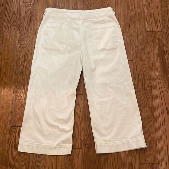 Anthropologie the Colette white crop wide leg jeans size 34p - Picture 11 of 13